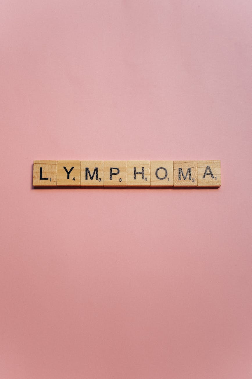 lymphoma spelled on wooden scrabble pieces