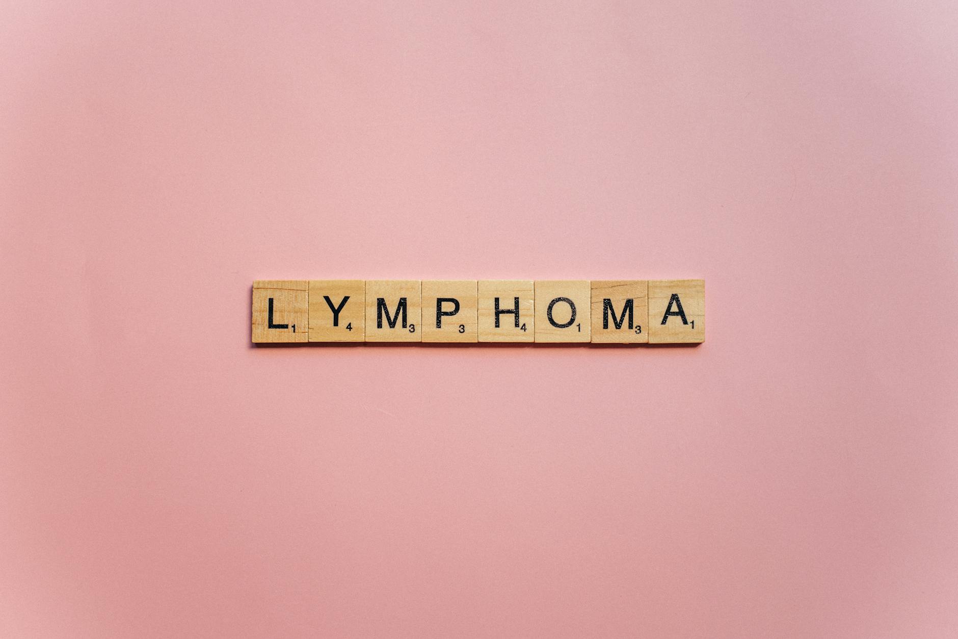 lymphoma spelled on wooden scrabble pieces